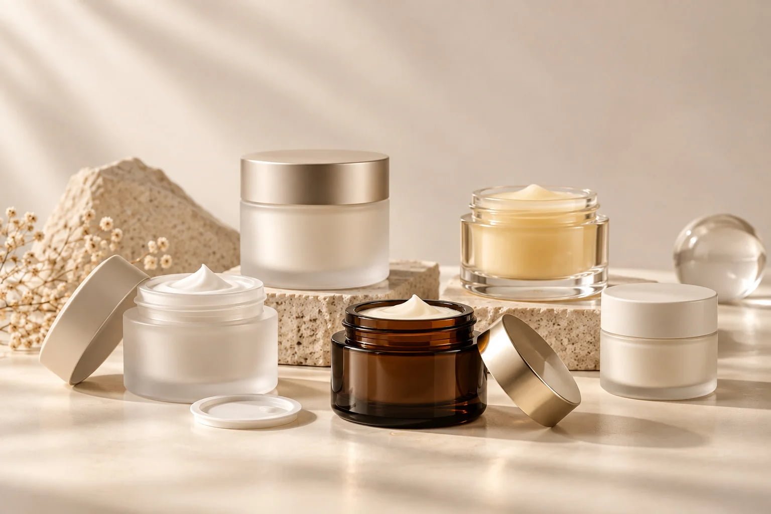 Cream jars and balm jars cosmetic packaging