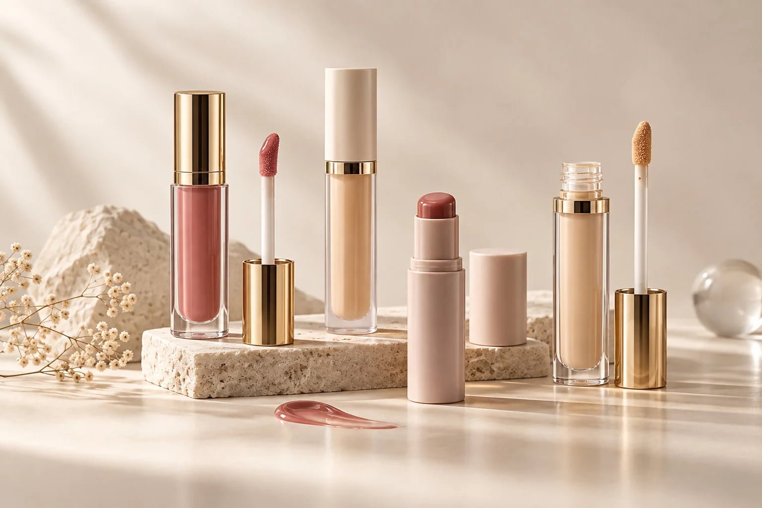 Lip gloss concealer and tint cosmetic packaging