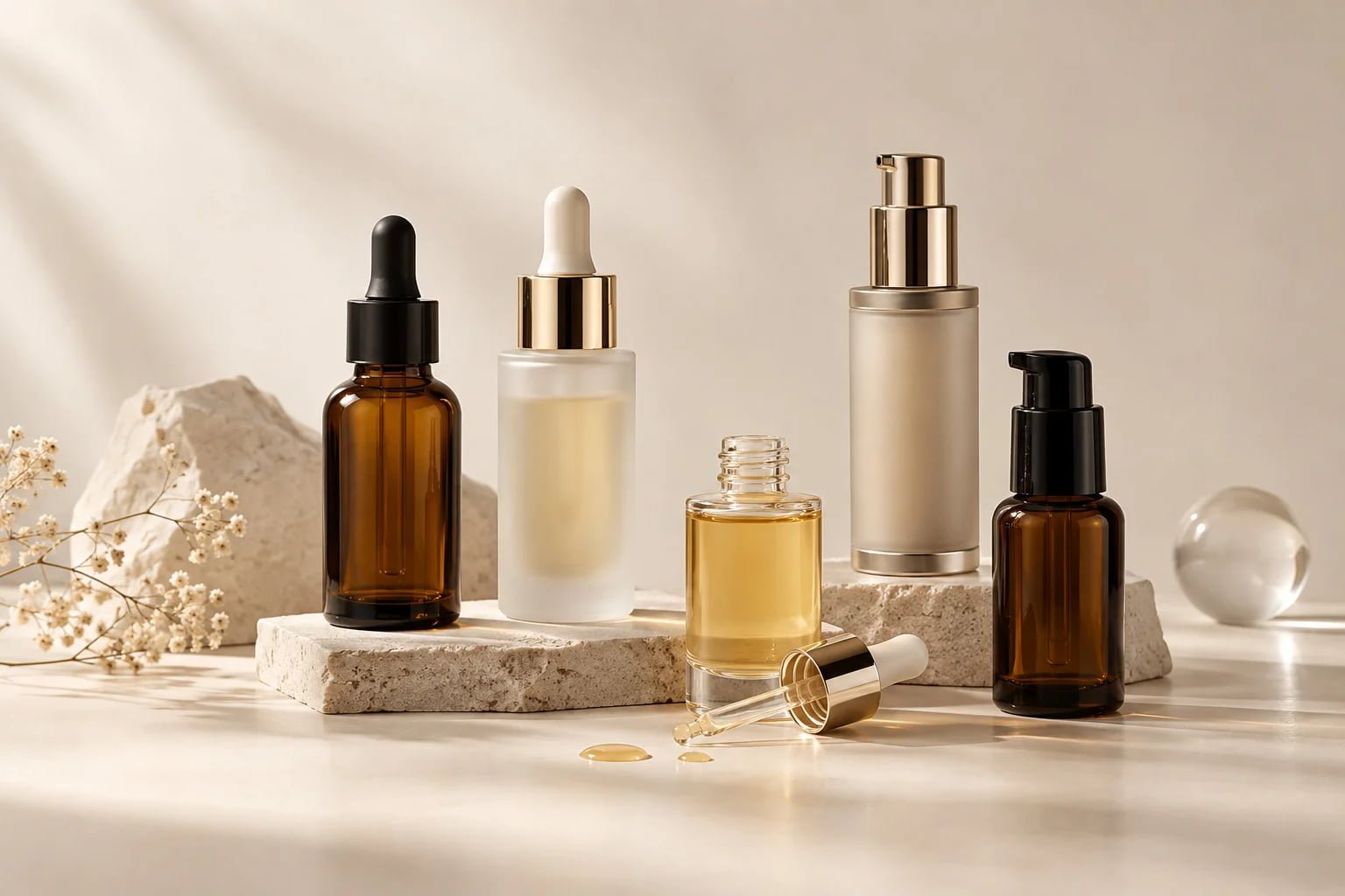 Serums and essences cosmetic packaging bottles